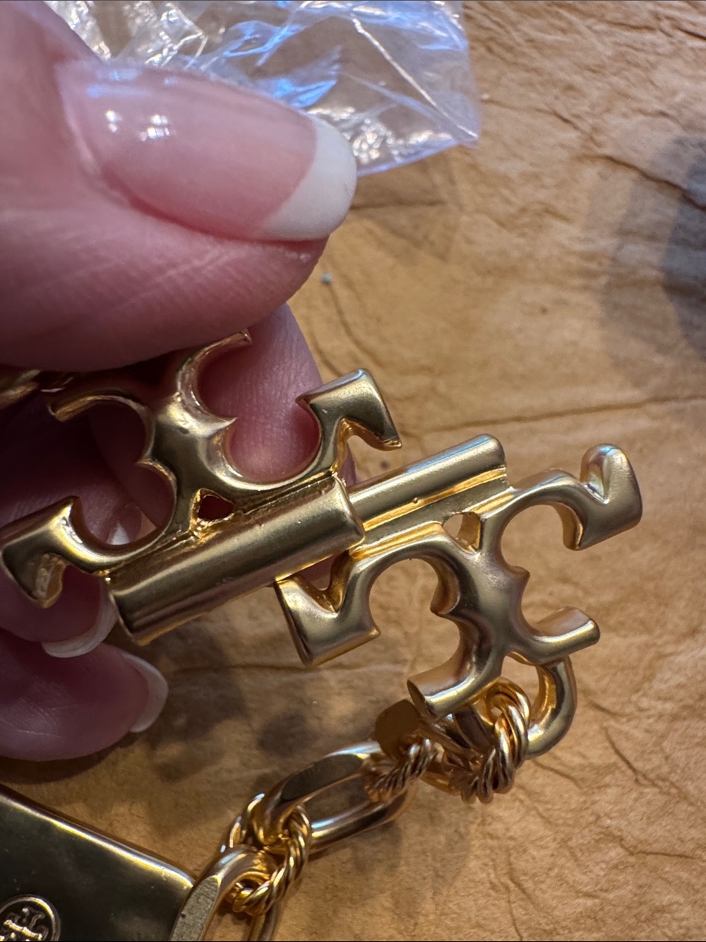 Tory Burch Gold Logo Charm Chain Bracelet - Picture 13 of 14